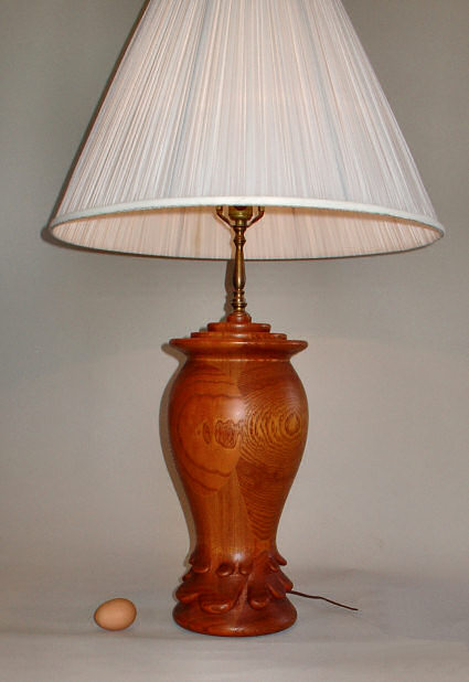 Large Hand-turned Ash Hardwood Lamp